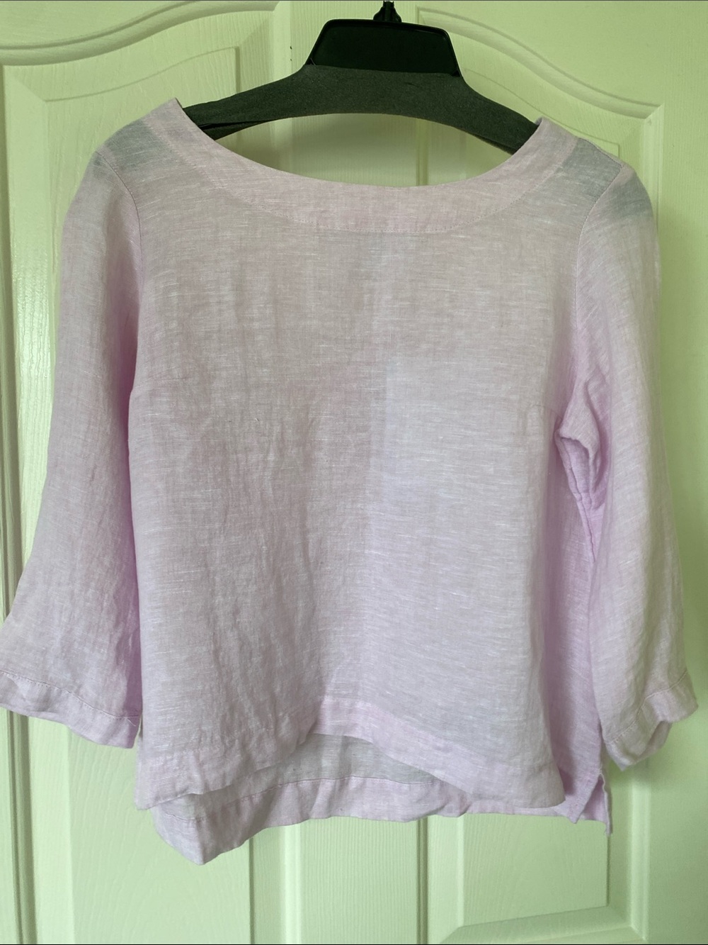 Martha Stewart Pale Pink Linen Boat Neck Tunic